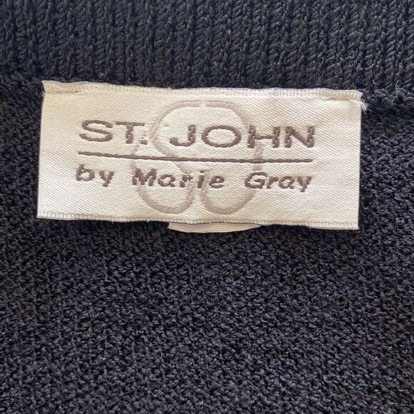 St. John by Marie Gray elegant black midi skirt size 2 - Picture 4 of 8